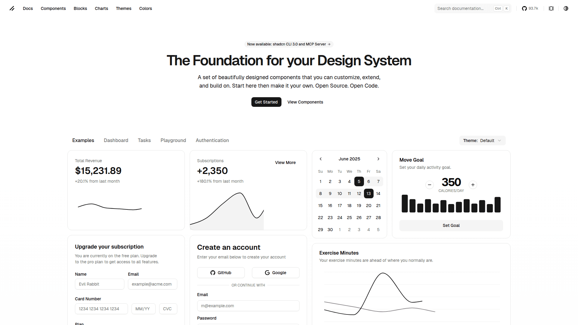 shadcn/ui screenshot